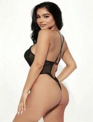 Arias Closet Siyah İp Detaylı Boyundan Bağlamalı Fantezi Babydoll