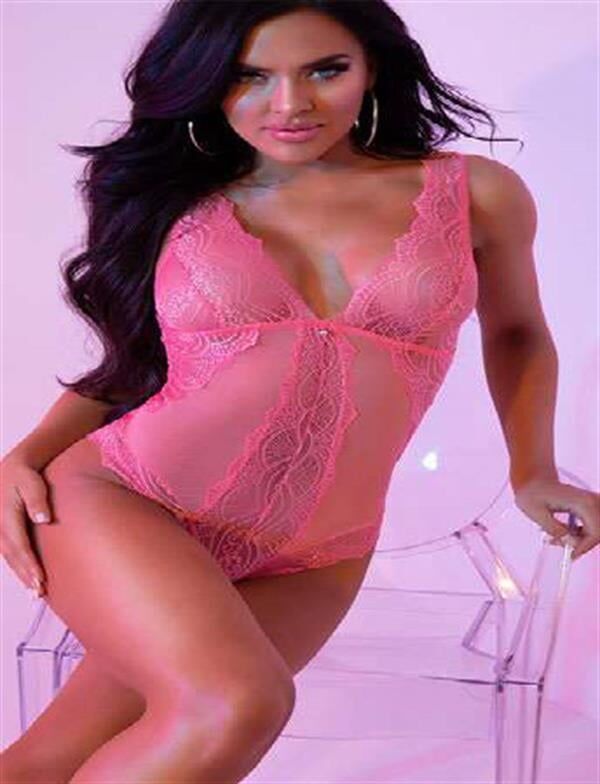 Arias Closet Pembe Dekolteli Dantelli Fantezi Babydoll