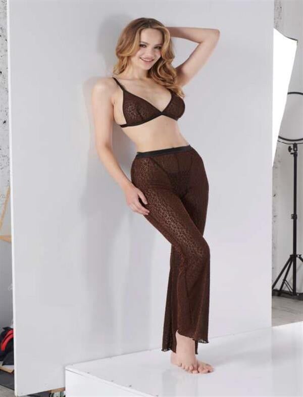 Arias Closet Siyah Transparan Fantezi Sütyen Pijama Takımı