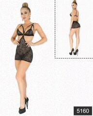 Arias Closet Simli Likralı  Dantel Babydoll