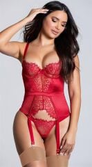 Arias Closet Kırmızı Dantel İşlemeli Fantezi Jartiyer Takımı