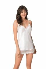 Arias Closet Ekru Kısa Saten Gecelik