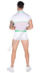 Arias Closet Beyaz Yeşil Şeritli Fantezi Erkek Kostüm