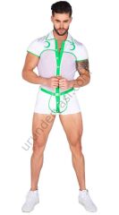 Arias Closet Beyaz Yeşil Şeritli Fantezi Erkek Kostüm