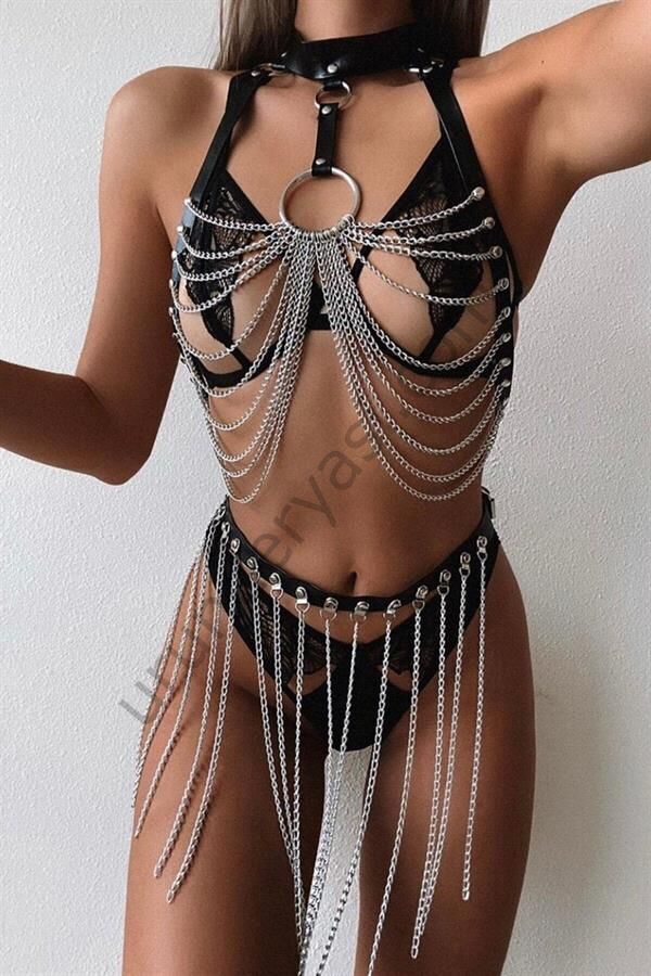 Arias Closet Zincirli Alt Üst Fantezi Set