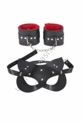 Arias Closet Maske Ve Kelepçe Deri Harness Fantezi Set