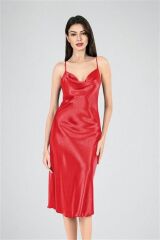 Arias Closet Uzun Gecelik Degaje Kırmızı