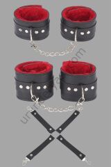 Arias Closet Siyah Kırmızı Harness Fantezi Aksesuar Set