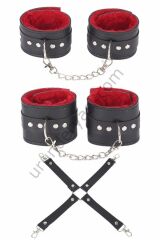 Arias Closet Siyah Kırmızı Harness Fantezi Aksesuar Set