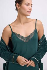 Kadın Saten Sabahlık, Atlet ve Pantolon Takım ( 11554 )