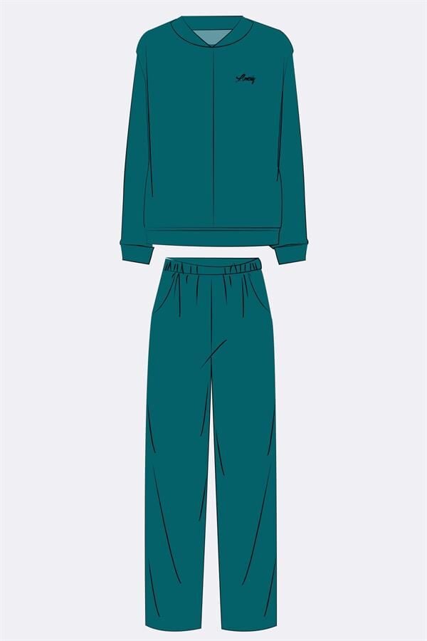 Kadın Uzun Kol Sweatshirt ve Pantolon Takım ( 11560 )