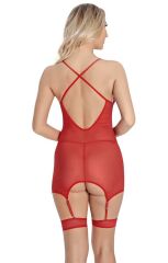 Arias Closet Kırmızı Dantel İşlemeli Göğüs İp Detaylı Fantezi Jartiyer Takımı