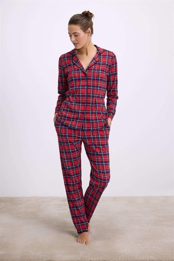 Kadın Uzun Kol Gömlek ve Pantolon Takım ( 11580 )