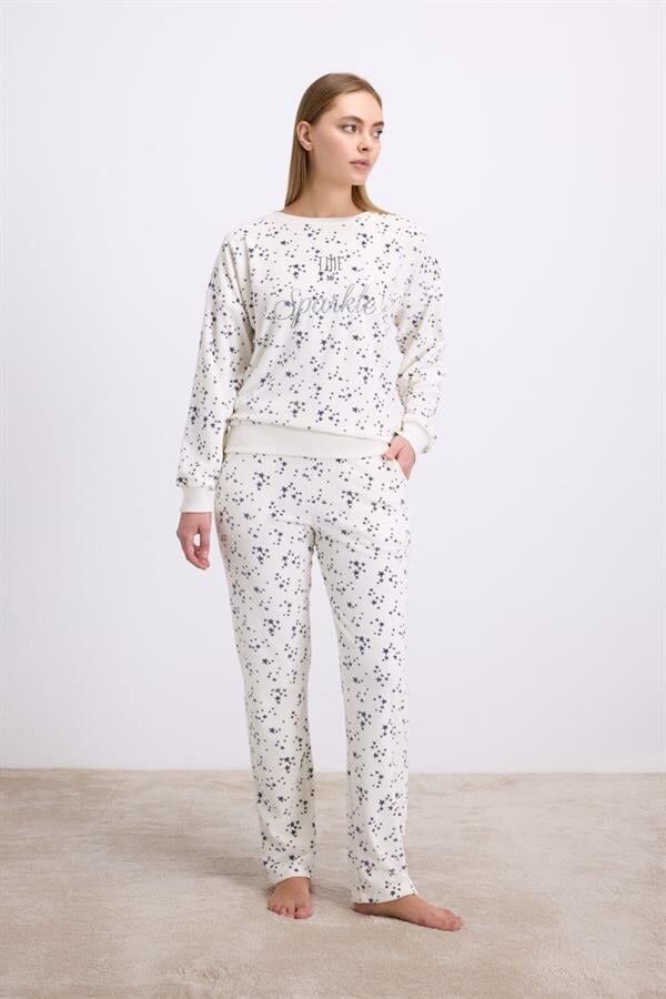 Kadın Uzun Kol Sweatshirt ve Pantolon Takım ( 11592 )