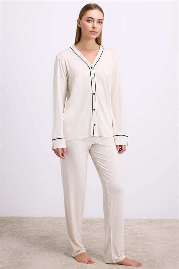 Kadın Uzun Kol Gömlek ve Pantolon Takım ( 11614 )