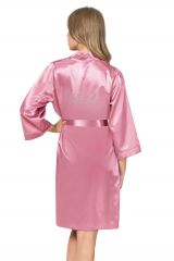 Arias Closet Gül Kurusu Kısa Saten Bride Sabahlık