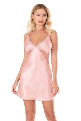 Arias Closet Somon Kısa Saten Gecelik