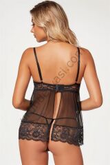 Arias Closet Bordo Dantel İşlemeli Fantezi Gecelik