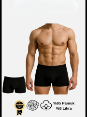Arias Closet Pamuklu Düz Siyah Renk Erkek Boxer