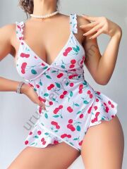 Arias Closet Vişne Desenli Fantezi Body