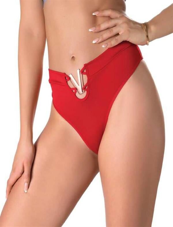 Arias Closet V Metal Aksesuarlı Fantezi Kırmızı String Tanga