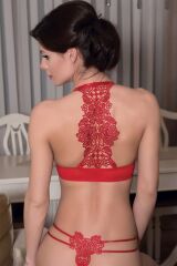 Arias Closet Balenli Destekli Dolgulu Askıları Çıkabilen Önden Açılan Sırt Dekolte Sütyen ve String Takım